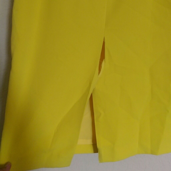 FRNCH Yellow Classic Pencil Skirt - Picture 4 of 4